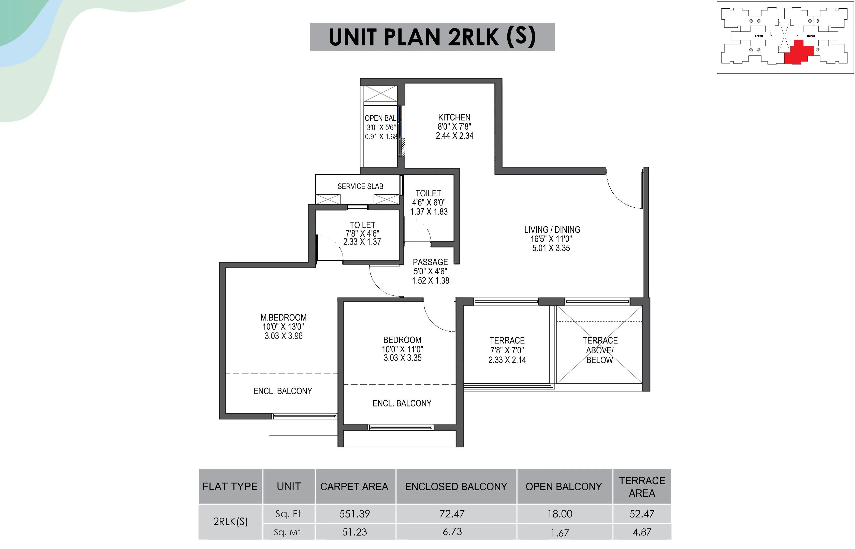 Park Astra Unit plan - 694 sq.ft.